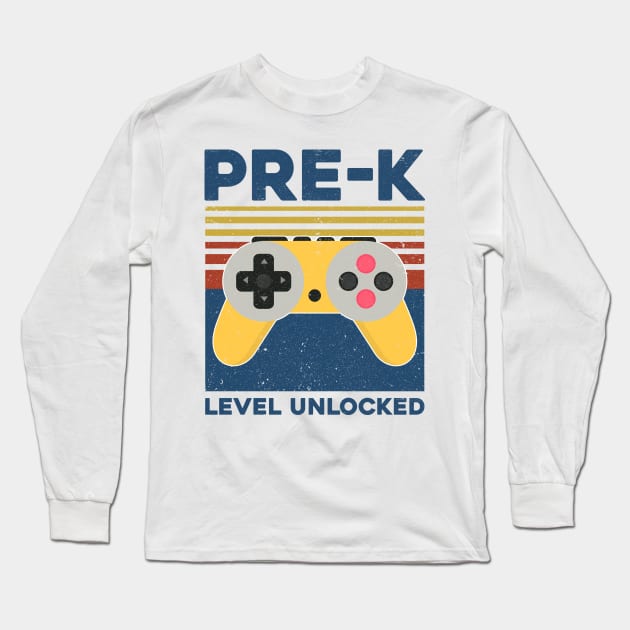 Kids Pre-K Level Unlocked Back To School Video Gamer Long Sleeve T-Shirt by hardyhtud